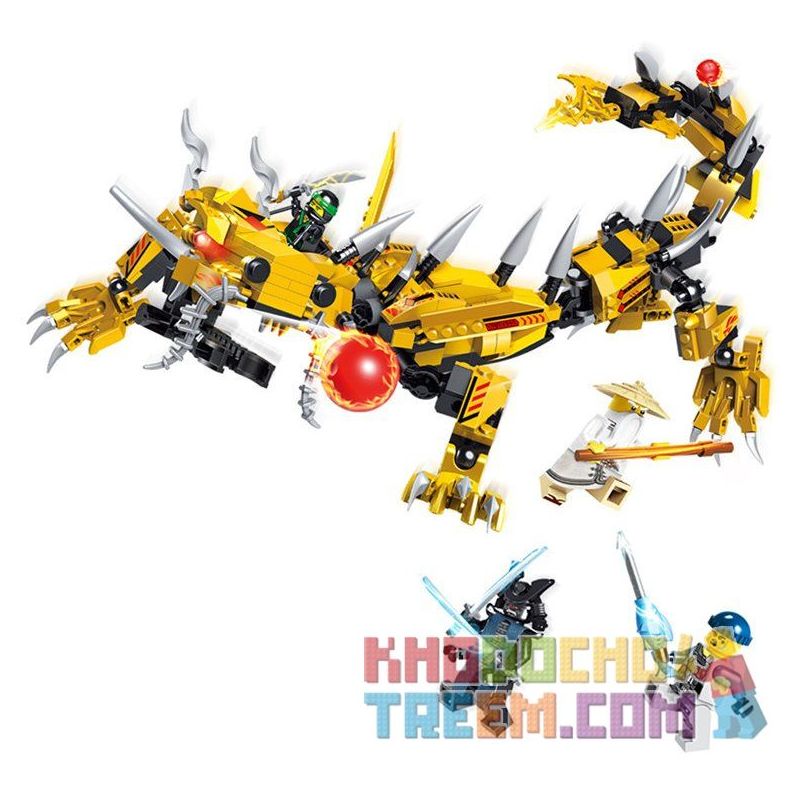 LELE 31066 non Lego BỘ LẮP RÁP RỒNG VÀNG bộ đồ chơi xếp lắp ráp ghép mô hình The Lego Ninjago Movie Ninja Lốc Xoáy 431 khối