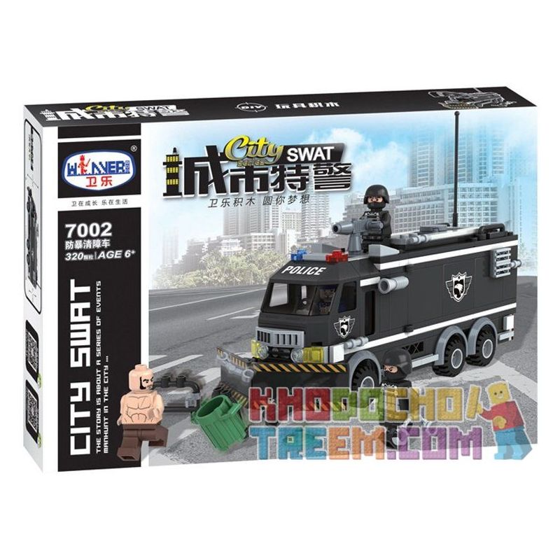 Winner 7002 Xếp hình kiểu Lego City SWAT Urban Special Police Riot Wrecker Xe Cảnh Sát Chống Bạo động 320 khối
