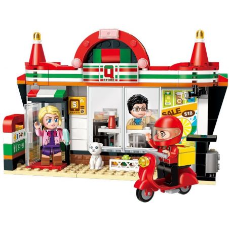 QMAN 1133 non  CỬA HÀNG TIỆN LỢI Q-STORE bộ đồ chơi xếp lắp ráp ghép mô hình Colorful City COLORFULCITY Thành Phố Sắc Màu 319 khối