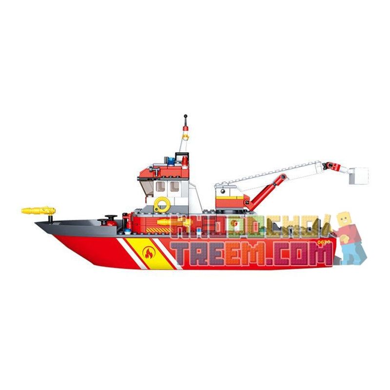 SLUBAN M38-0630 0630 M380630 38-0630 non  THUYỀN CỨU HỎA TIÊN PHONG bộ đồ chơi xếp lắp ráp ghép mô hình Fire Rescure FIRE RESCUE BOAT 429 khối