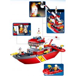 SLUBAN M38-0630 0630 M380630 38-0630 non  THUYỀN CỨU HỎA TIÊN PHONG bộ đồ chơi xếp lắp ráp ghép mô hình Fire Rescure FIRE RESCUE BOAT 429 khối