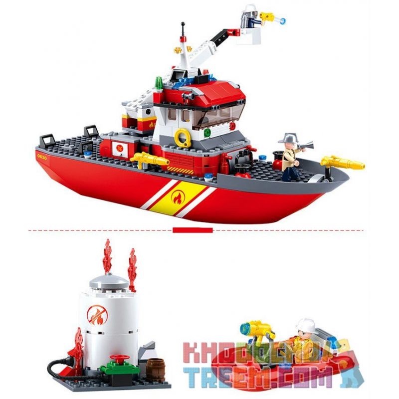 SLUBAN M38-0630 0630 M380630 38-0630 non  THUYỀN CỨU HỎA TIÊN PHONG bộ đồ chơi xếp lắp ráp ghép mô hình Fire Rescure FIRE RESCUE BOAT 429 khối