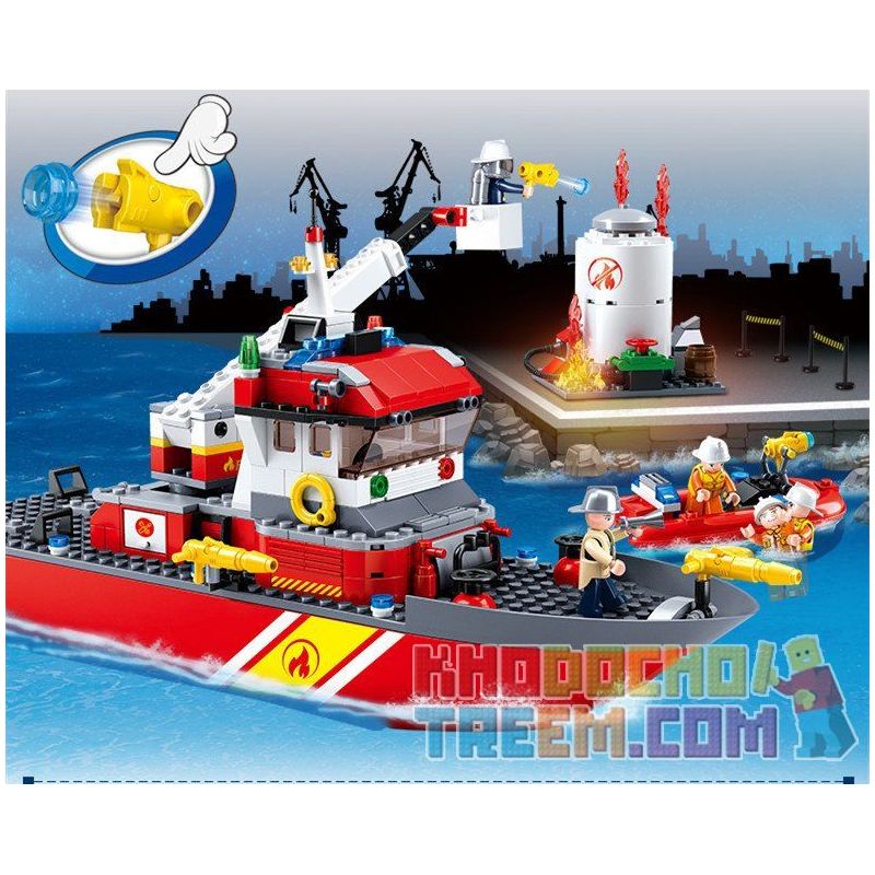 SLUBAN M38-0630 0630 M380630 38-0630 non  THUYỀN CỨU HỎA TIÊN PHONG bộ đồ chơi xếp lắp ráp ghép mô hình Fire Rescure FIRE RESCUE BOAT 429 khối