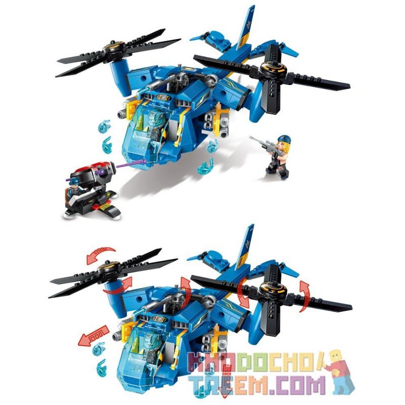 Enlighten 2709 Qman 2709 non  MÁY BAY QUÂN SỰ THẾ HỆ I bộ đồ chơi xếp lắp ráp ghép mô hình The High-Tech Era Kỷ Nguyên Công Nghệ Cao 318 khối