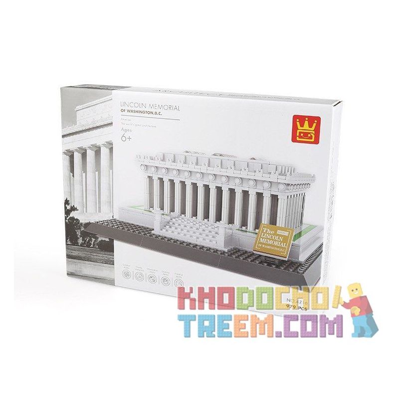 WANGE 4216 Xếp hình kiểu Lego ARCHITECTURE Lincoln Memorial Đài Tưởng Niệm Lincoln 979 khối