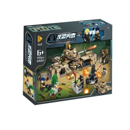 PanlosBrick 635017 Panlos Brick 635017 non  XE TĂNG ĐẠI CHIẾN bộ đồ chơi xếp lắp ráp ghép mô hình Gun Strike GUNSTRIKE Đấu Súng 1435 khối
