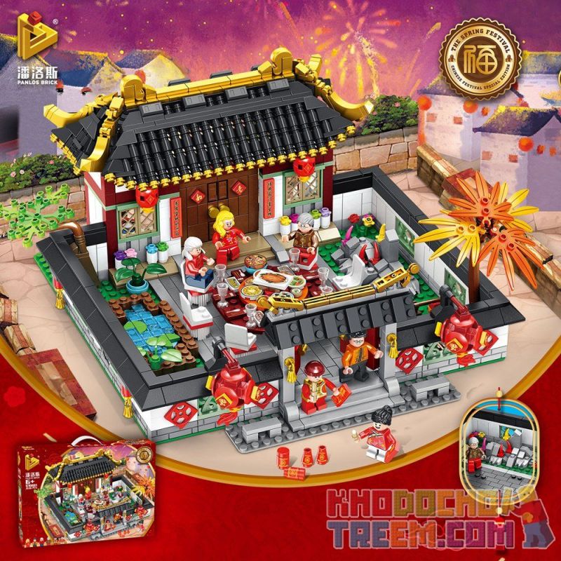 PanlosBrick 610001 Panlos Brick 610001 non  TẾT CỔ TRUYỀN ĐÔNG VUI bộ đồ chơi xếp lắp ráp ghép mô hình Mini Modular THE SPRING FESTIVAL Đường Phố Thu Nhỏ 1566 khối PanlosBrick 610001 Panlos Brick 610001 non  TẾT CỔ TRUYỀN ĐÔNG VUI bộ đồ chơi xếp lắp ráp ghép mô hình Mini Modular THE SPRING FESTIVAL Đường Phố Thu Nhỏ 1566 khối