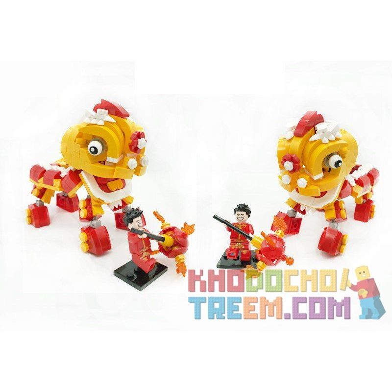 BINGAN 601001 Xếp hình kiểu  SEASONAL Chinese Lion Dance Múa Lân ngày Tết 341 khối