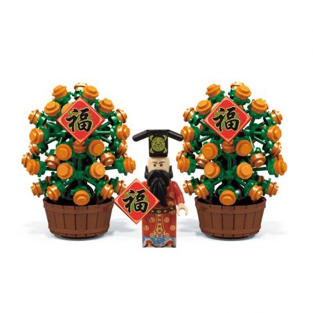 PanlosBrick 601000 Panlos Brick 601000 Xếp hình kiểu  SEASONAL Kumquat Tree With God Of Wealth Thần Tài Và Cây Quất Ngày Tết 215 khối