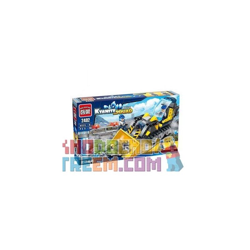 Enlighten 2402 Qman 2402 non  XE CẦN CẨU bộ đồ chơi xếp lắp ráp ghép mô hình Kyanite Squad KYANITE SQUAD ROCK BULLDOZER Đội Khai Khoáng 114 khối