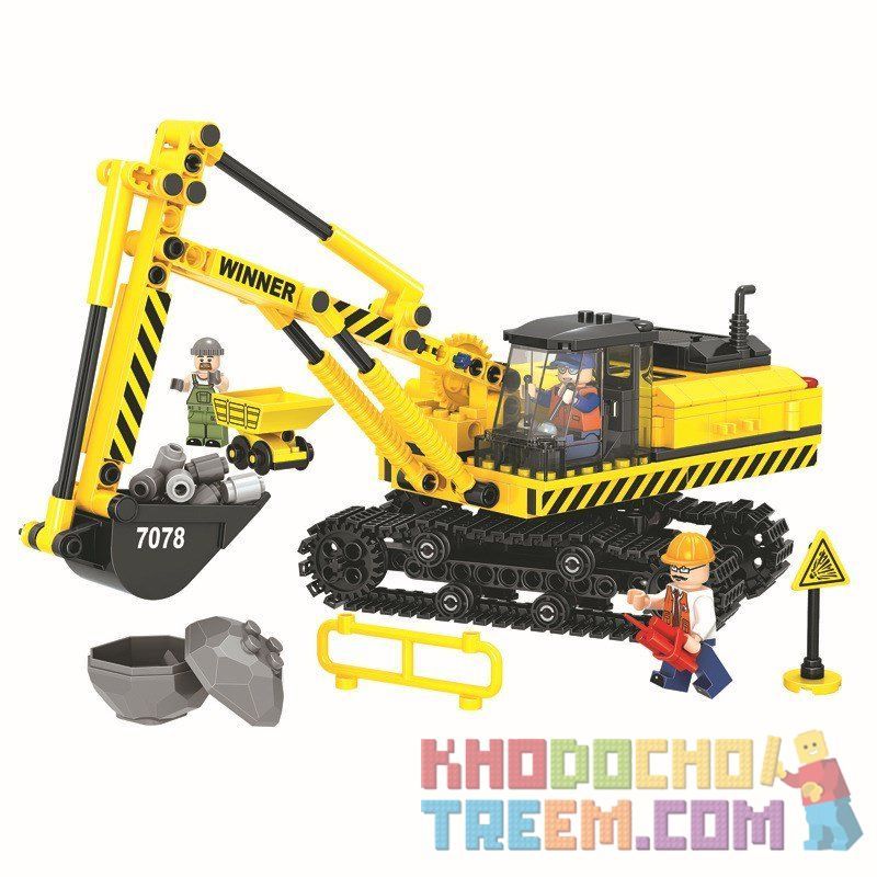 Winner 7078 Xếp hình kiểu Lego CITY Little Engineers Small Engineer Excavator Máy Xúc 537 khối Winner 7078 Xếp hình kiểu Lego CITY Little Engineers Small Engineer Excavator Máy Xúc 537 khối