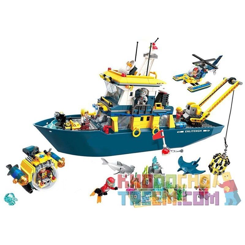 Enlighten 2416 Qman 2416 non  TÀU CỦA ĐỘI CHỈ HUY DELTA bộ đồ chơi xếp lắp ráp ghép mô hình Kyanite Squad Đội Khai Khoáng 807 khối