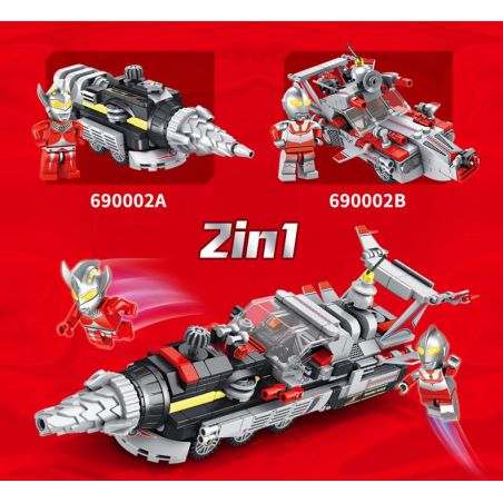 PanlosBrick 690002A 690002B 690002 Panlos Brick 690002A 690002B 690002 non  TẤT CẢ TRONG MỘT CỦA ALTMAN bộ đồ chơi xếp lắp ráp ghép mô hình Ultraman Vệ Binh Vũ Trụ Siêu Nhân Điện Quang 581 khối