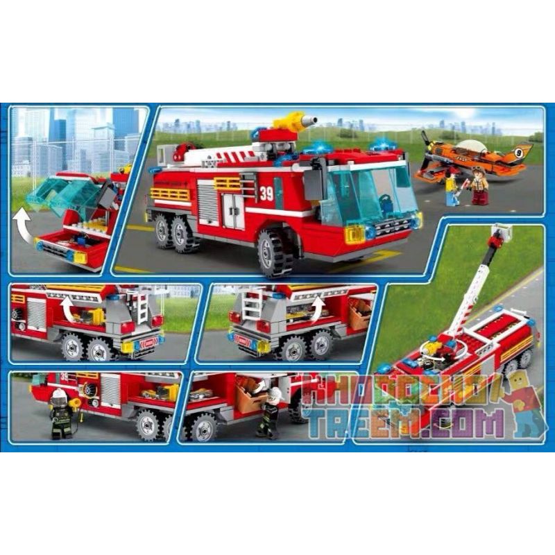 SEMBO 603039 non  XE CỨU HỎA SÂN BAY bộ đồ chơi xếp lắp ráp ghép mô hình Fire Rescure FIRE FRONTLINE 580 khối SEMBO 603039 non  XE CỨU HỎA SÂN BAY bộ đồ chơi xếp lắp ráp ghép mô hình Fire Rescure FIRE FRONTLINE 580 khối