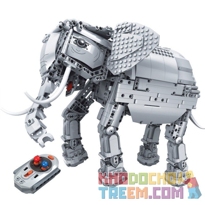 Winner 7107 Xếp hình kiểu Lego TECHNIC Splicing RC Elephant With Lights And Soun Technology Assembly Remote Control Elephant Voi Máy Biết đi, Kêu, Lắc đầu, Cong Vòi, Vẫy đuôi 1542 khối điều khiển từ xa