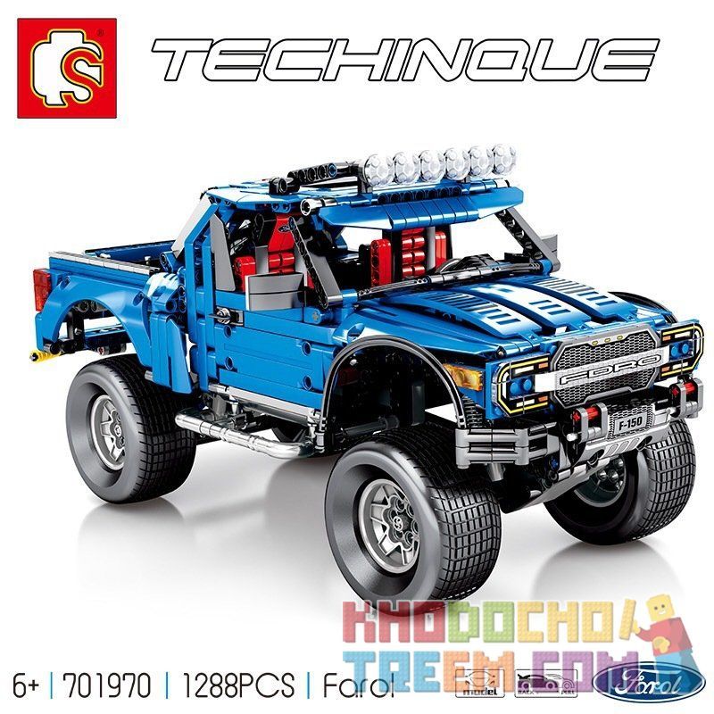 SEMBO 701970 Xếp hình kiểu Lego TECHNIC Ford Raptor F-150 Xe Địa Hình Ford F-50 1288 khối có động cơ kéo thả