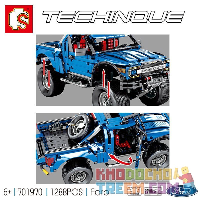 SEMBO 701970 non  XE ĐỊA HÌNH FORD F-50 bộ đồ chơi xếp lắp ráp ghép mô hình  Kỹ Thuật Công Nghệ Cao Mô Hình Phương Tiện 1288 khối