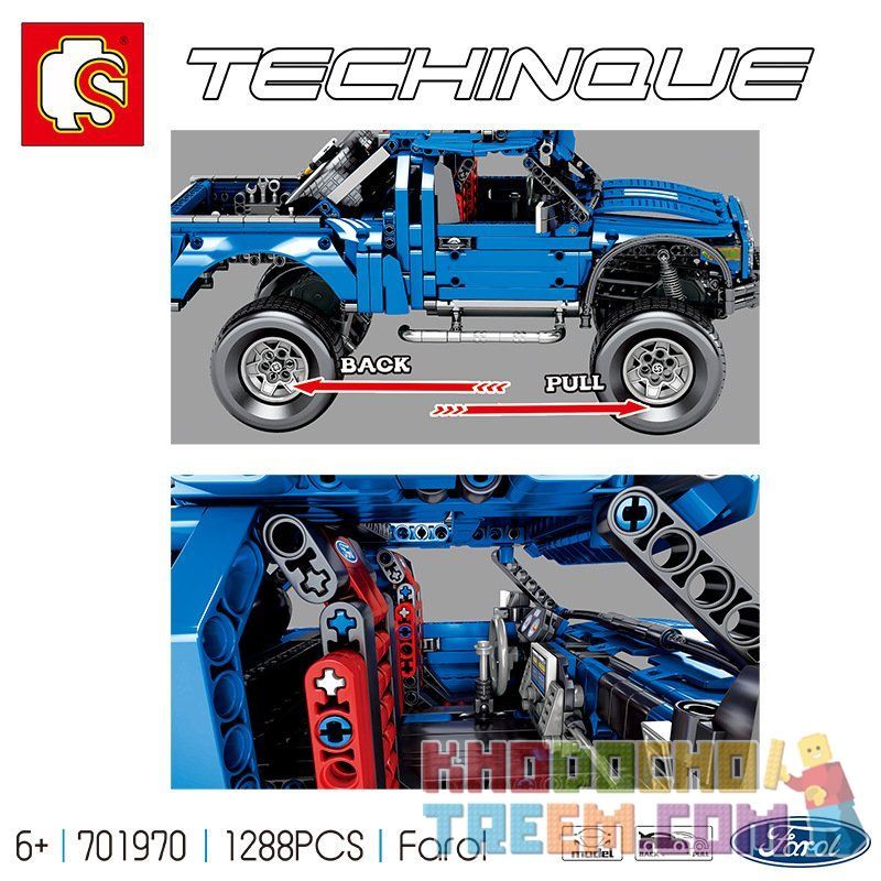 SEMBO 701970 non  XE ĐỊA HÌNH FORD F-50 bộ đồ chơi xếp lắp ráp ghép mô hình  Kỹ Thuật Công Nghệ Cao Mô Hình Phương Tiện 1288 khối