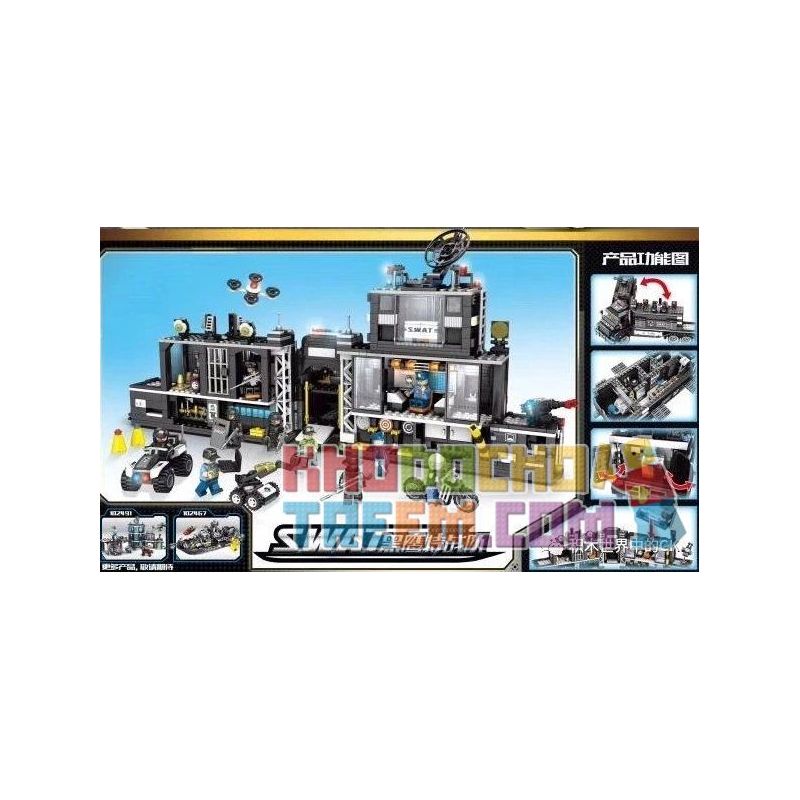 SEMBO 102477 non  ĐỘI CẢNH SÁT ĐẶC NHIỆM SWAT bộ đồ chơi xếp lắp ráp ghép mô hình Swat Special Force 1164 khối SEMBO 102477 non  ĐỘI CẢNH SÁT ĐẶC NHIỆM SWAT bộ đồ chơi xếp lắp ráp ghép mô hình Swat Special Force 1164 khối