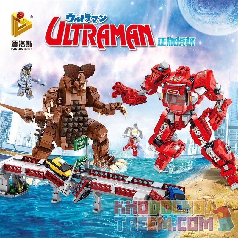 PanlosBrick 690006 Panlos Brick 690006 non  CUỘC CHIẾN ĐẤU THẾ HỆ ĐẦU TIÊN CỦA VỆ BINH VŨ TRỤ SIÊU NHÂN ĐIỆN QUANG VỚI QUÁI VẬT GOMORA bộ đồ chơi xếp lắp ráp ghép mô hình Ultraman 1141 khối