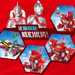 PanlosBrick 690006 Panlos Brick 690006 non  CUỘC CHIẾN ĐẤU THẾ HỆ ĐẦU TIÊN CỦA VỆ BINH VŨ TRỤ SIÊU NHÂN ĐIỆN QUANG VỚI QUÁI VẬT GOMORA bộ đồ chơi xếp lắp ráp ghép mô hình Ultraman 1141 khối