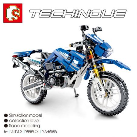 SEMBO 701702 non  XE MÔ TÔ ĐỊA HÌNH YAMAHA bộ đồ chơi xếp lắp ráp ghép mô hình  TECHINQUE Kỹ Thuật Công Nghệ Cao Mô Hình Phương Tiện 799 khối