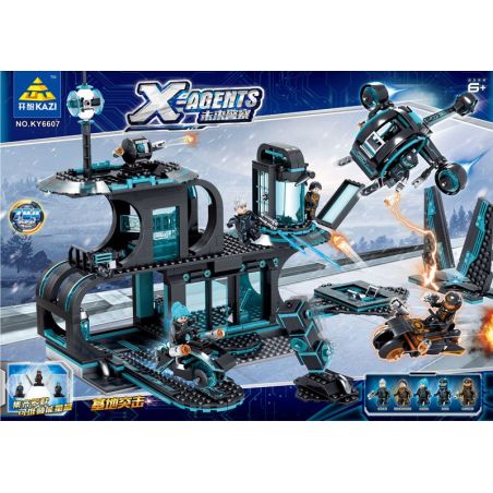 Kazi KY6607 6607 non  ĐỘI ĐẶC VỤ X bộ đồ chơi xếp lắp ráp ghép mô hình X Agents X-AGENTS Đội Hành Động X 794 khối