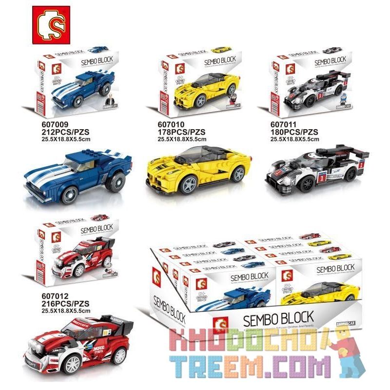 SEMBO 607009 607010 Xếp hình kiểu Lego SPEED CHAMPIONS Ford Fiesta M-Sport WRC các siêu xe đua gồm 2 hộp nhỏ 786 khối