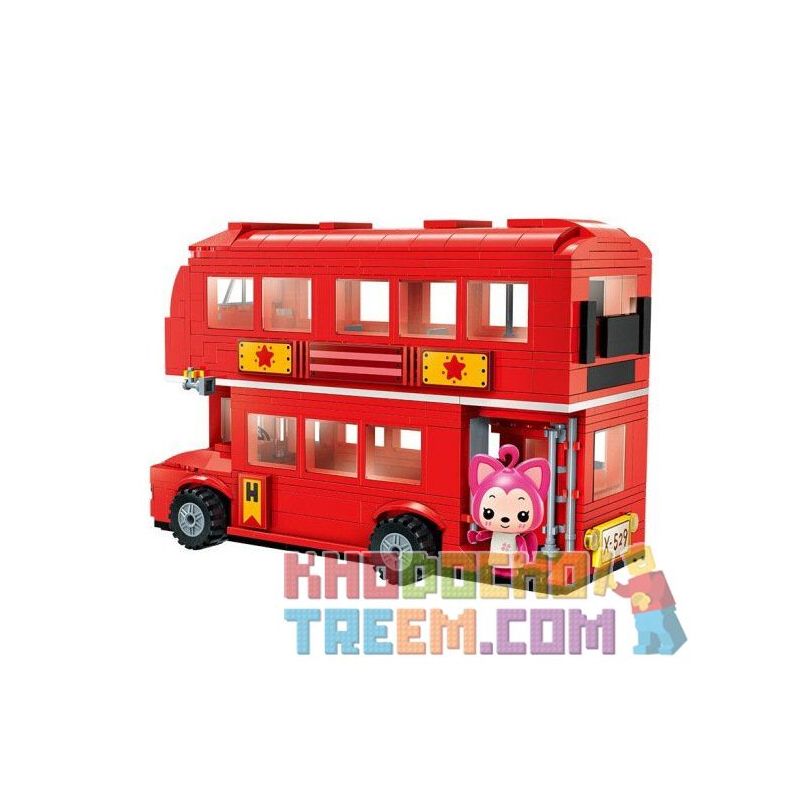 Enlighten 3904 Qman 3904 non  XE BUS 2 TẦNG bộ đồ chơi xếp lắp ráp ghép mô hình Ali's Small Dreamy Town Thị Trấn Nhỏ Mộng Mơ Của Ali 606 khối