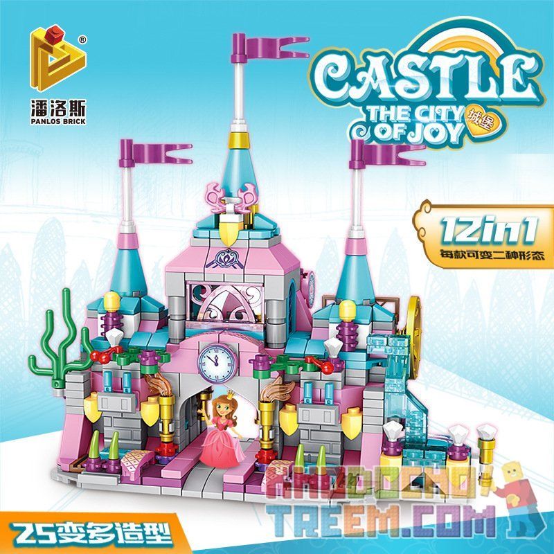 PanlosBrick 633012 Panlos Brick 633012 Xếp hình kiểu Lego FRIENDS Happy Castle Two Princess Castle 12in1 Lâu Đài Vui Vẻ 566 khối