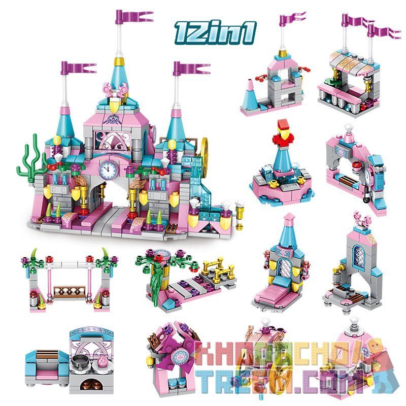 PanlosBrick 633012 Panlos Brick 633012 non  LÂU ĐÀI VUI VẺ bộ đồ chơi xếp lắp ráp ghép mô hình  CASTLE Các Bạn Gái 566 khối