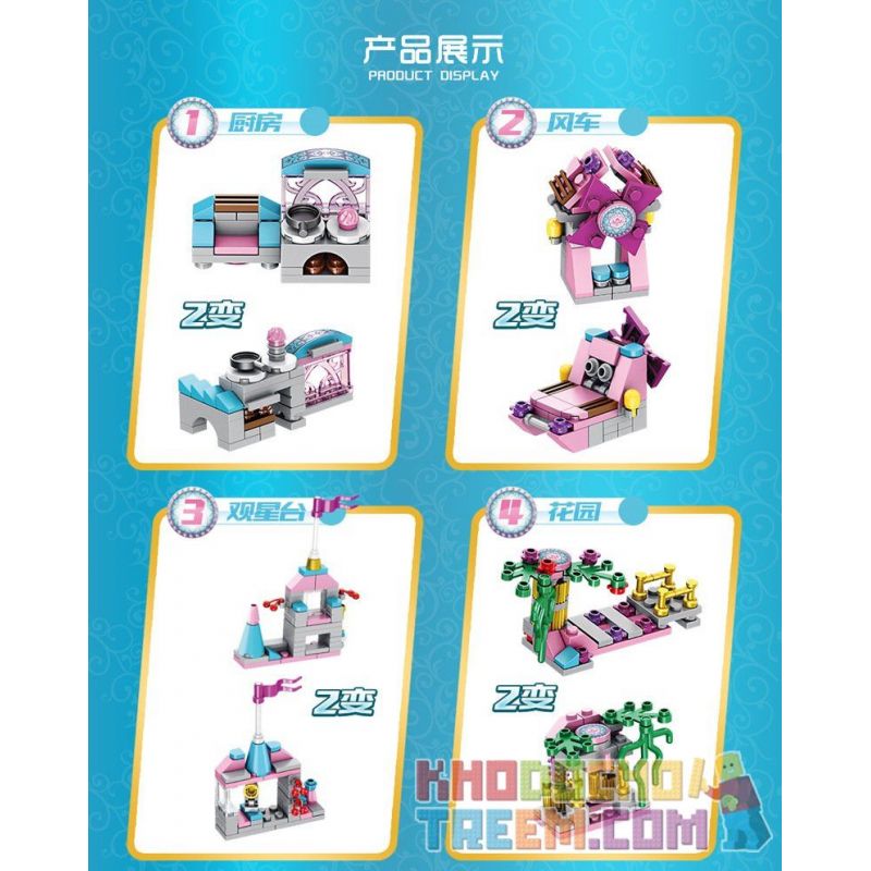 PanlosBrick 633012 Panlos Brick 633012 non  LÂU ĐÀI VUI VẺ bộ đồ chơi xếp lắp ráp ghép mô hình  CASTLE Các Bạn Gái 566 khối