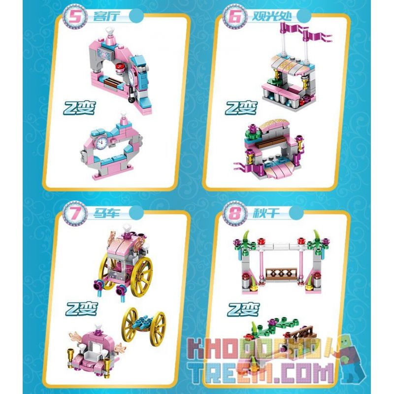 PanlosBrick 633012 Panlos Brick 633012 non  LÂU ĐÀI VUI VẺ bộ đồ chơi xếp lắp ráp ghép mô hình  CASTLE Các Bạn Gái 566 khối