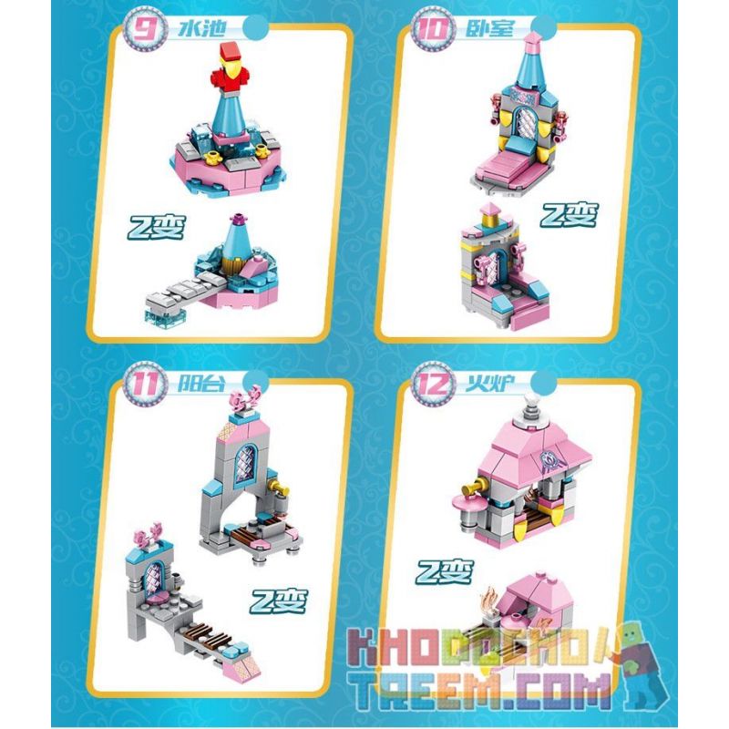 PanlosBrick 633012 Panlos Brick 633012 non  LÂU ĐÀI VUI VẺ bộ đồ chơi xếp lắp ráp ghép mô hình  CASTLE Các Bạn Gái 566 khối