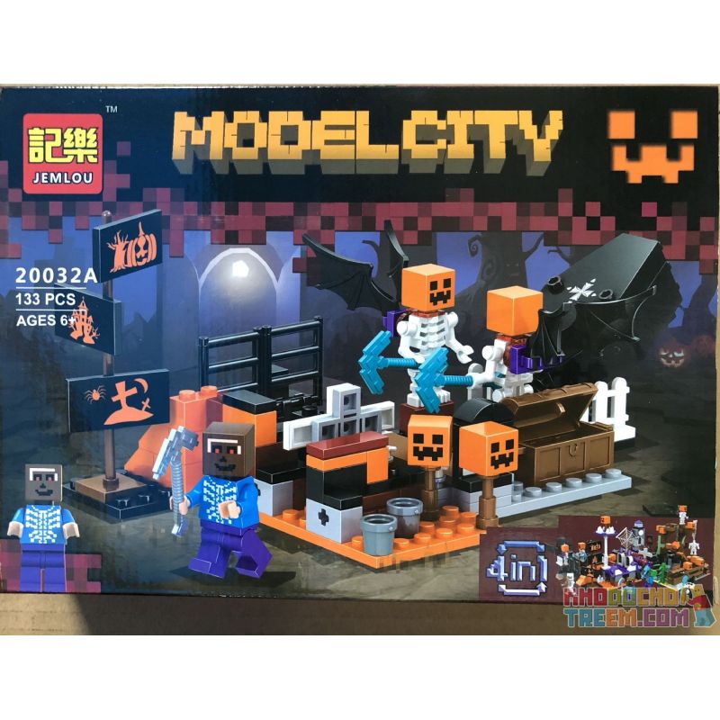 Bela 20032A 20032B 20032C 20032D Lari 20032A 20032B 20032C 20032D non Lego BỐN HỘP NHỎ CHO HALLOWEEN bộ đồ chơi xếp lắp ráp ghép mô hình Minecraft MODEL CITY Game Xây Dựng 532 khối