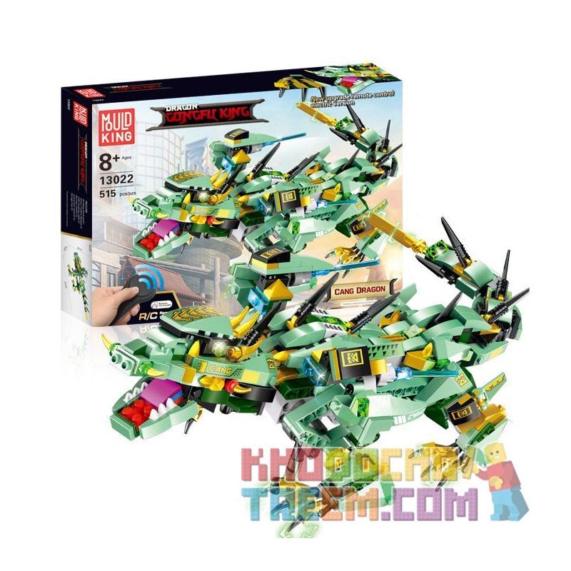MouldKing 13022 Mould King 13022 non  RỒNG XANH ĐIỀU KHIỂN TỪ bộ đồ chơi xếp lắp ráp ghép mô hình The  Ninjago Movie DRAGON GONGFU KING CANG Ninja Lốc Xoáy 515 khối