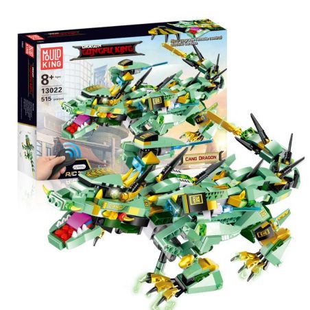 MouldKing 13022 Mould King 13022 non  RỒNG XANH ĐIỀU KHIỂN TỪ bộ đồ chơi xếp lắp ráp ghép mô hình The  Ninjago Movie DRAGON GONGFU KING CANG Ninja Lốc Xoáy 515 khối