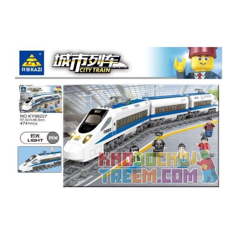 Kazi KY98104 98104 KY98227 98227 non  TÀU CAO TỐC ĐỘNG CƠ PIN bộ đồ chơi xếp lắp ráp ghép mô hình Trains Tàu Hỏa 415 khối