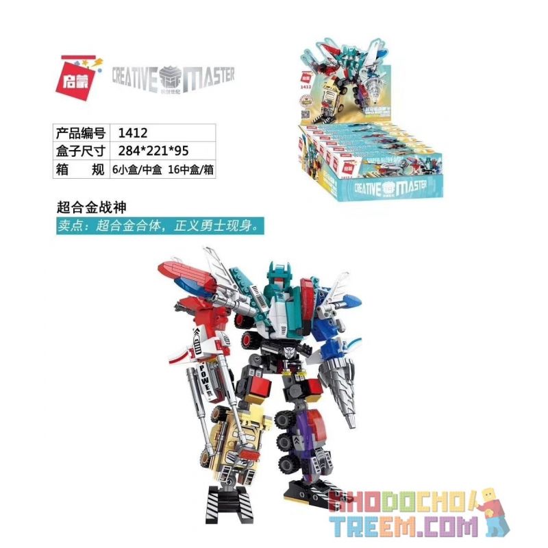 Enlighten 1412 Qman 1412 non  NGƯỜI MÁY BIẾN HÌNH 6 TRONG 1 bộ đồ chơi xếp lắp ráp ghép mô hình Transformers CREATIVE MASTER Robot Đại Chiến Người Máy Biến Hình 498 khối Enlighten 1412 Qman 1412 non  NGƯỜI MÁY BIẾN HÌNH 6 TRONG 1 bộ đồ chơi xếp lắp ráp ghép mô hình Transformers CREATIVE MASTER Robot Đại Chiến Người Máy Biến Hình 498 khối