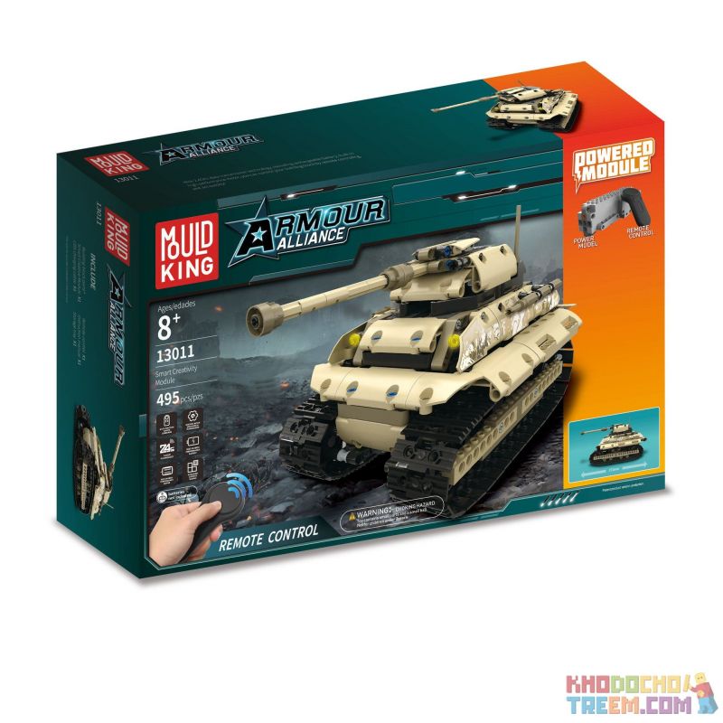 MOULDKING 13011 Xếp hình kiểu Lego TECHNIC Armour Alliance Armored League Heavy Tracked Tank Xe Tăng Điều Khiển 497 khối điều khiển từ xa