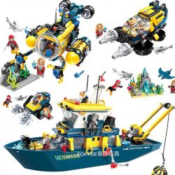 Enlighten 2413 Qman 2413 non  ĐỘI THÁM HIỂM ĐẠI DƯƠNG bộ đồ chơi xếp lắp ráp ghép mô hình Kyanite Squad Đội Khai Khoáng 488 khối