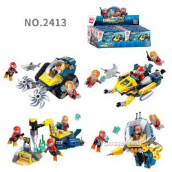 Enlighten 2413 Qman 2413 non  ĐỘI THÁM HIỂM ĐẠI DƯƠNG bộ đồ chơi xếp lắp ráp ghép mô hình Kyanite Squad Đội Khai Khoáng 488 khối