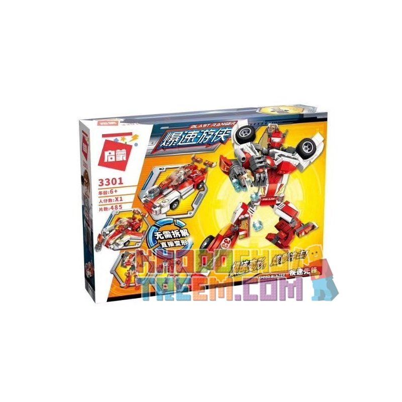 Enlighten 3301 Qman 3301 non Lego ROBOT BIẾN HÌNH THÀNH XE ĐUA bộ đồ chơi xếp lắp ráp ghép mô hình Transformers BLAST RANGER SPEED BLAZER Robot Đại Chiến Người Máy Biến Hình 485 khối