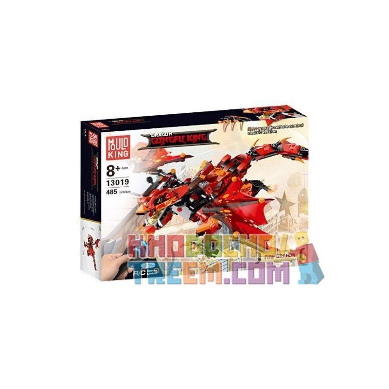 MOULDKING 13019 Xếp hình kiểu THE LEGO NINJAGO MOVIE Dragon Gongfu King Fire Dragon Kung Fu Kingdom Storm Dragon Rồng Lửa Điều Khiển Từ Xa 485 khối điều khiển từ xa