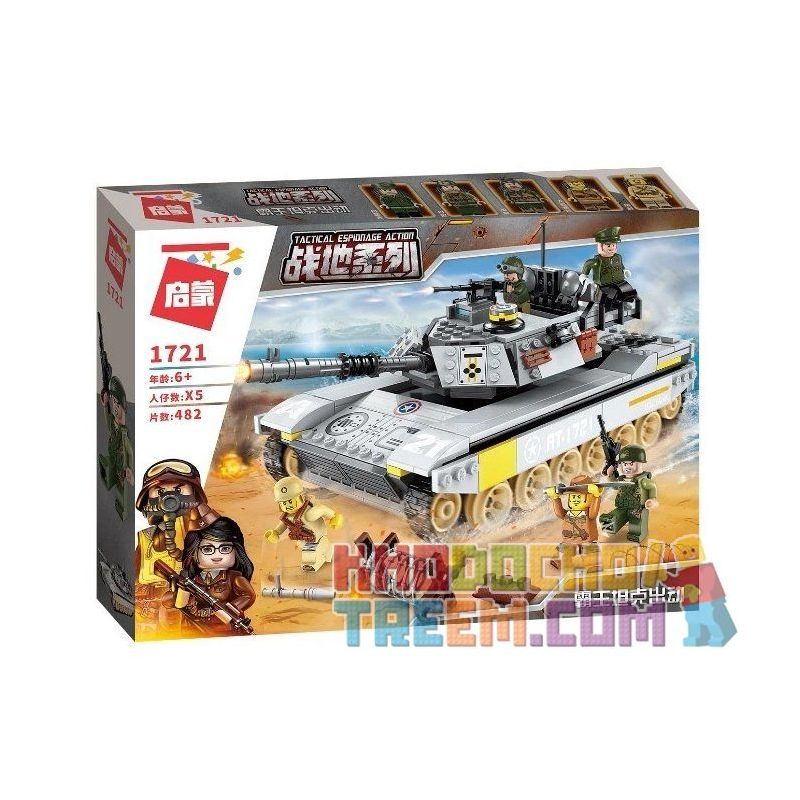 Enlighten 1721 25005 Qman 1721 25005 non Lego XE TĂNG CHIẾN ĐẤU bộ đồ chơi xếp lắp ráp ghép mô hình Tactical Espionage Action Chiến Thuật Quân Sự 482 khối