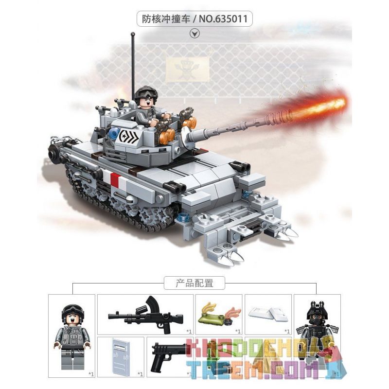 PanlosBrick 635011 Panlos Brick 635011 non  Ô TÔ CHỐNG VA CHẠM HẠT NHÂN bộ đồ chơi xếp lắp ráp ghép mô hình Gun Strike GUNSTRIKE Đấu Súng 480 khối