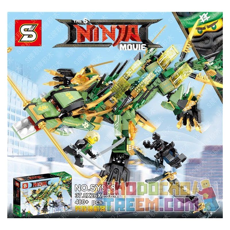 SHENG YUAN SY SY918 non Lego RỒNG MÁY CỦA LLOYD bộ đồ chơi xếp lắp ráp ghép mô hình The Lego Ninjago Movie THE NINJA MOVIE Ninja Lốc Xoáy 480 khối