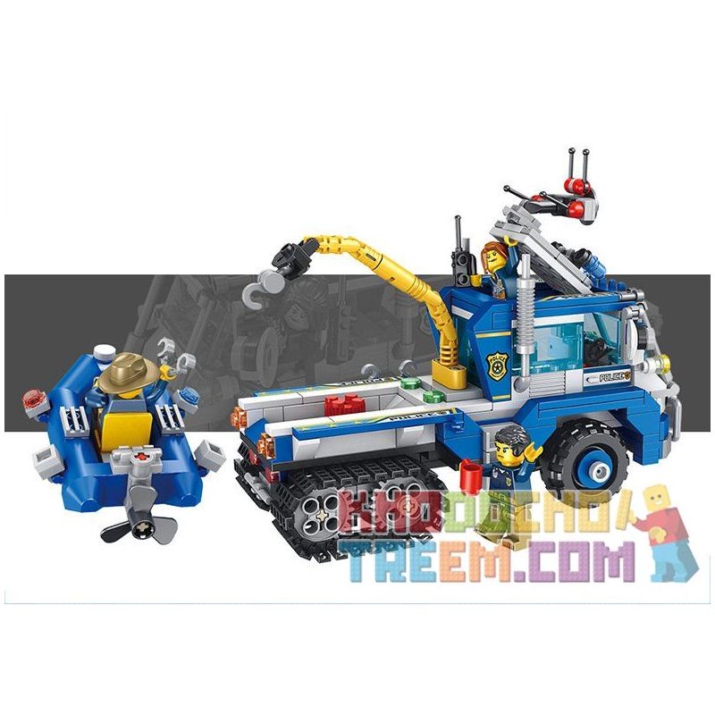 PanlosBrick 681005A Panlos Brick 681005A non  XE KÉO VÀ CA NÔ TUẦN TRA bộ đồ chơi xếp lắp ráp ghép mô hình Police Cảnh Sát 478 khối