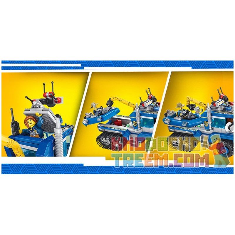 PanlosBrick 681005A Panlos Brick 681005A non  XE KÉO VÀ CA NÔ TUẦN TRA bộ đồ chơi xếp lắp ráp ghép mô hình Police Cảnh Sát 478 khối