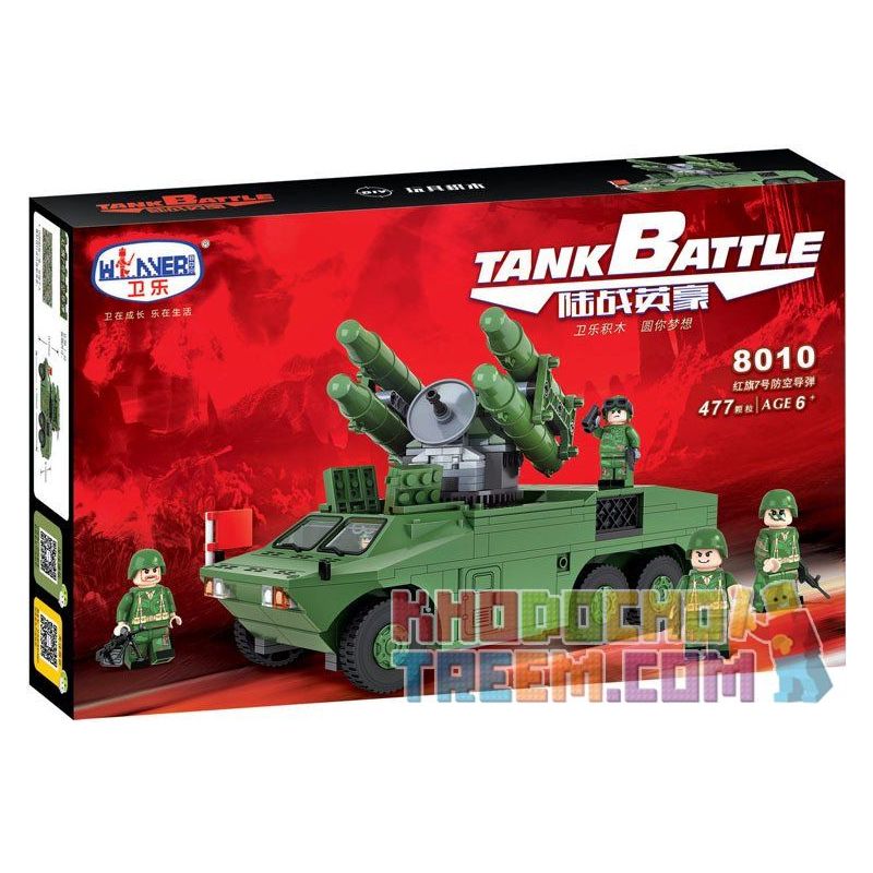 Winner 8010 non Lego DÀN TÊN LỬA PHÒNG KHÔNG bộ đồ chơi xếp lắp ráp ghép mô hình Tank Battle TANKBATTLE Xe Tăng Đối Đầu 477 khối
